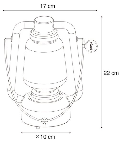 Stolná lampa nabíjateľná 22 cm IP44 biela - Storm Mini