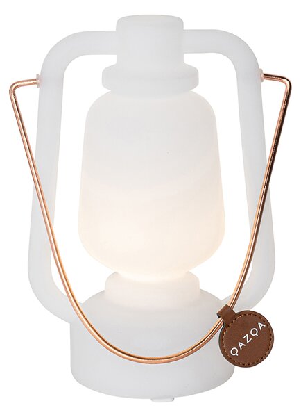 Stolná lampa nabíjateľná 22 cm IP44 biela - Storm Mini