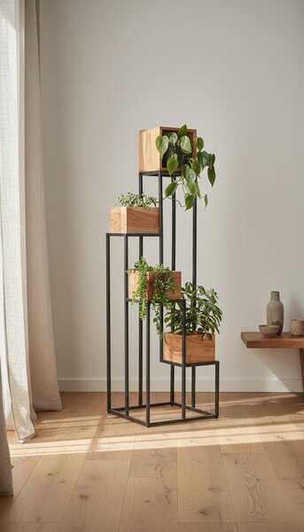 STOJAN NA KVETY akácia čierna, farba akácie Ambia Home - Stolíky do obývačky