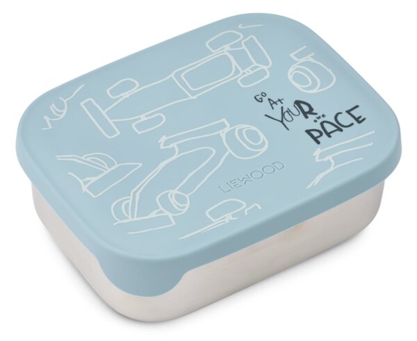 Svačinový box Arthur Race cars / Beach blue 900 ml