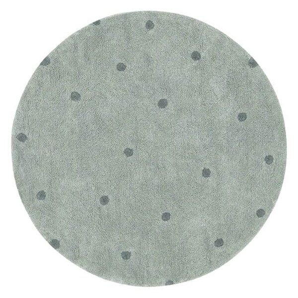 MUZZA Prateľný koberec Dots Ø 140 cm zelený