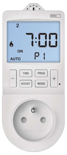 Emos GoSmart termostat do zásuvky s funkciou digitálneho časovača 2v1 s WiFi P56601FR - termostat