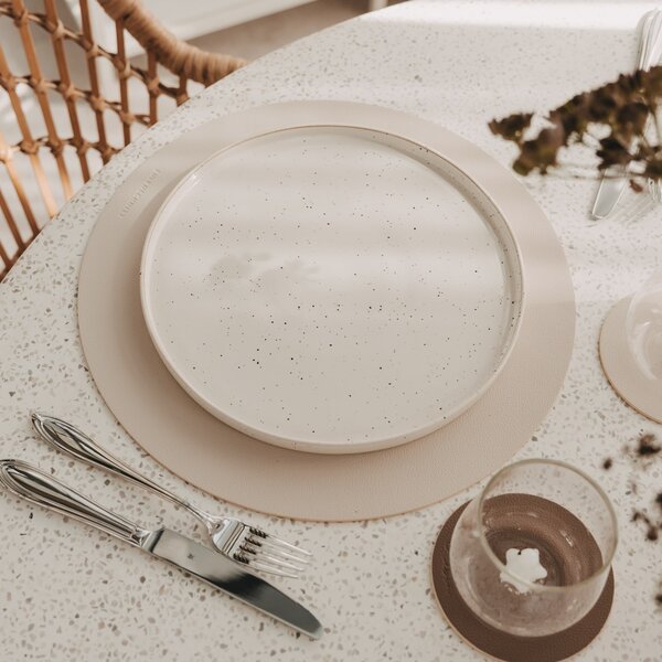 Oboustranné prostírání Bow Creme Ø 35 cm