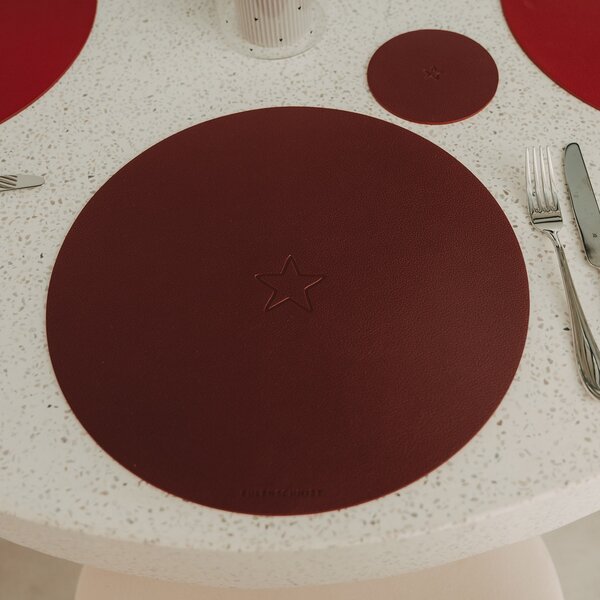 Oboustranné prostírání Star Red Ø 35 cm