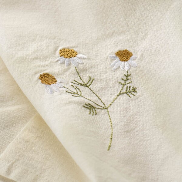 Bavlnená utierka s výšivkou Flora Daisy
