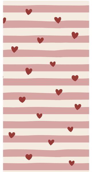 Papierové servítky Red hearts / Pink Stripes – 16 ks
