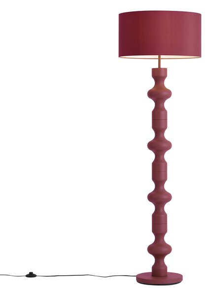 Retro stojaca lampa slivková s látkovým tienidlom 160 cm - Captain