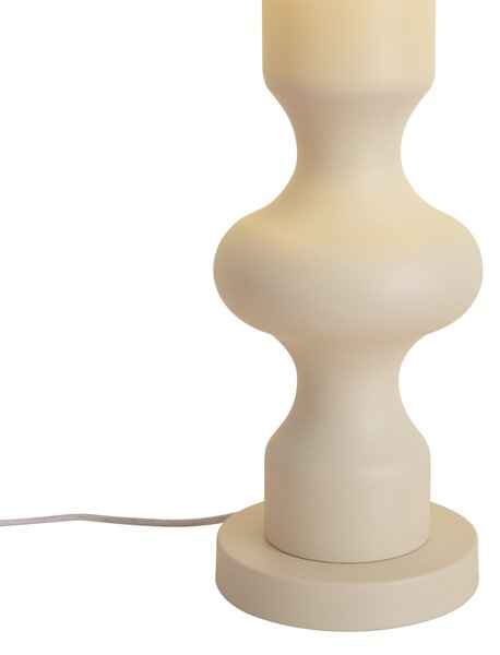 Retro stolná lampa béžová s látkovým tienidlom - Captain