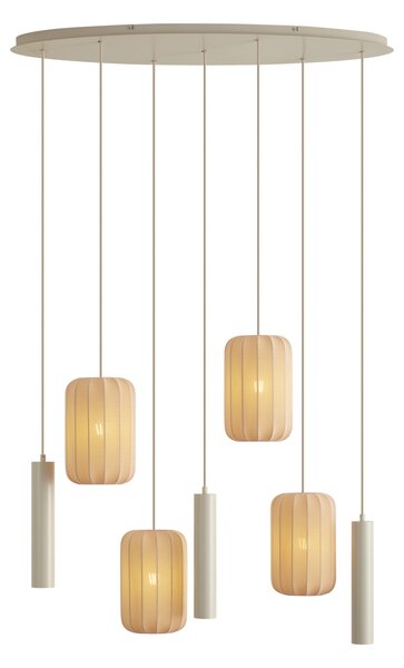 Japandi závesná lampa béžová 7-svetelná - Pluni Tuba