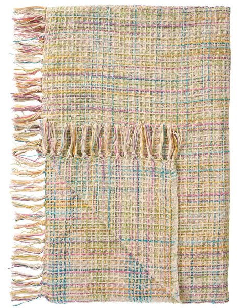 Bavlněný přehoz Multicoloured mix Green 130 × 160 cm