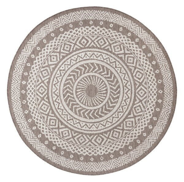 Hnedo-béžový vonkajší koberec Ragami Round, ø 160 cm