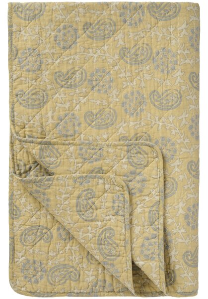 Prešívaný prehoz Soft yellow /off white / grey 130 × 180 cm