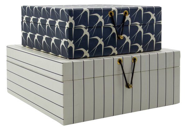 Papierový úložný box Keep Sand / Dark Grey – set 2 ks