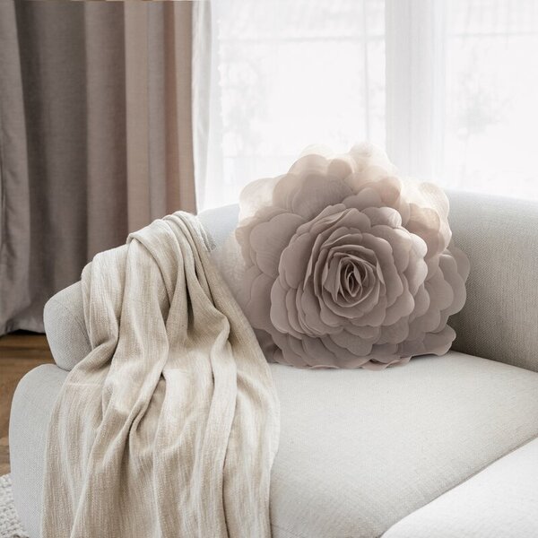 Dekorstudio Dekoračná obliečka na vankúš 3D FLORES 6 v béžovej farbe