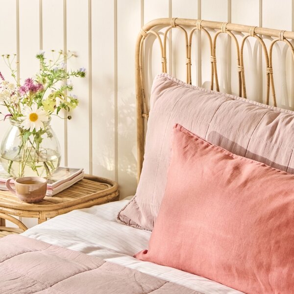 Prešívaný poťah na vankúš Dusty Pink 50 × 90 cm