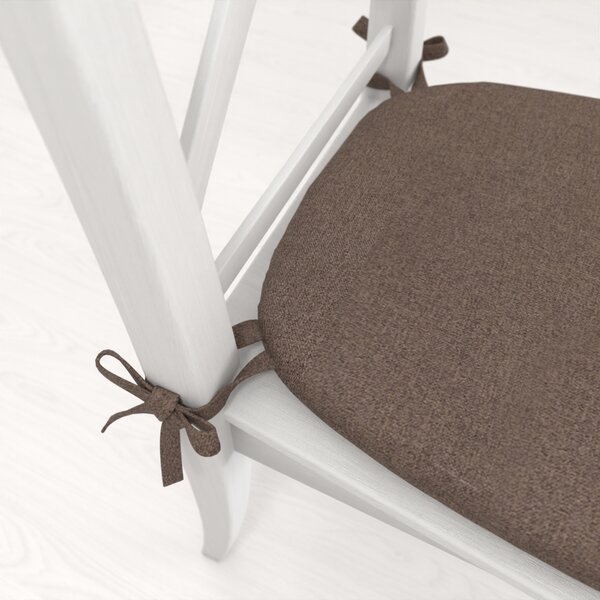 Biante Oblý podsedák BKR-504 Hnedý - 39x37x3 cm