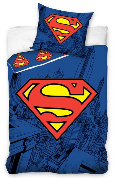 TipTrade Bavlnené obliečky 140x200 + 70x90 cm - Superman