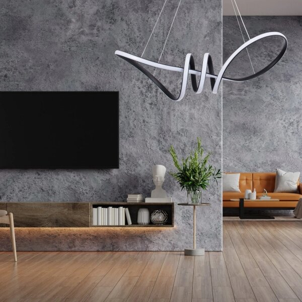 LED Luster na lanku FLAVIA LED/44W/230V čierny