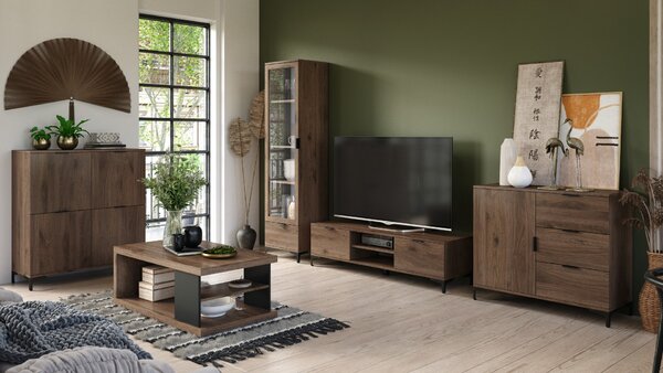 TV skrinka LANA 05 Elegantný orech - POD TV DO OBÝVAČKY SO ZÁSUVKAMI