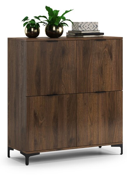 Komoda LANA 02 Elegantný orech -STOJACA KOMODA 4-DVEROVÁ