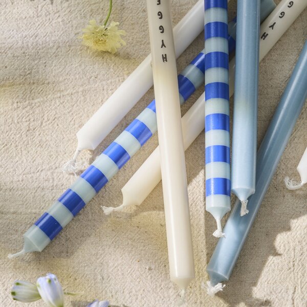 Sviečka Taper Blue Stripes 20 cm