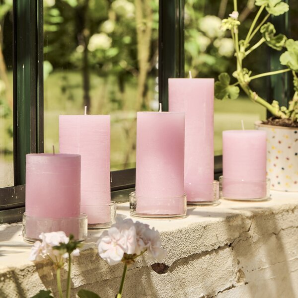 Sviečka Rustic Light Pink 10 cm