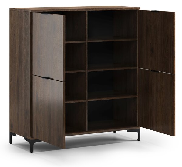 Komoda LANA 02 Elegantný orech -STOJACA KOMODA 4-DVEROVÁ