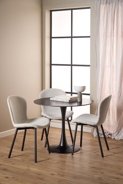 FIORA Béžové (tkanina Apia 453)/čierny rám - MODERNÁ ČALÚNENÁ STOLIČKA DO OBÝVAČKY/ JEDÁLNE LOFT
