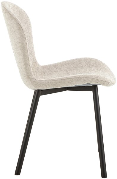 FIORA Béžové (tkanina Apia 453)/čierny rám - MODERNÁ ČALÚNENÁ STOLIČKA DO OBÝVAČKY/ JEDÁLNE LOFT