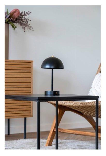Lesklá čierna LED stolová lampa (výška 25 cm) Holt – House Nordic