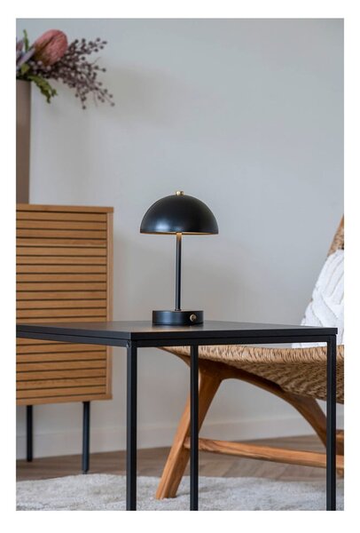 Lesklá čierna LED stolová lampa (výška 25 cm) Holt – House Nordic
