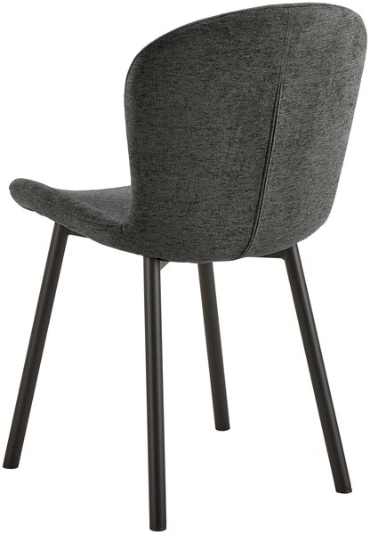 FIORA Tmavosivé (tkanina Apia 458)/čierny rám - MODERNÁ ČALÚNENÁ STOLIČKA DO OBÝVAČKY/ JEDÁLNE LOFT