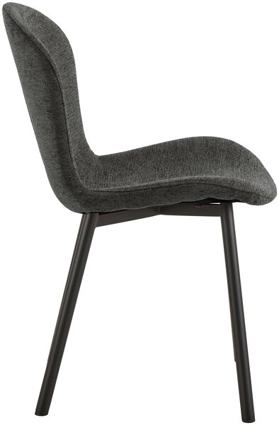 FIORA Tmavosivé (tkanina Apia 458)/čierny rám - MODERNÁ ČALÚNENÁ STOLIČKA DO OBÝVAČKY/ JEDÁLNE LOFT