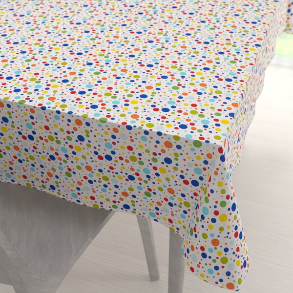Biante Detský bavlnený obdĺžnikový obrus Sandra SA-006 Farebné bodky na bielom 50x100 cm