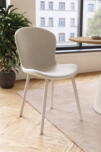 FIORA Béžové (látka Apia 453) / sivobéžový rám (kašmír) - MODERNÁ ČALÚNENÁ STOLIČKA DO OBÝVAČKY/ JEDÁLNE LOFT