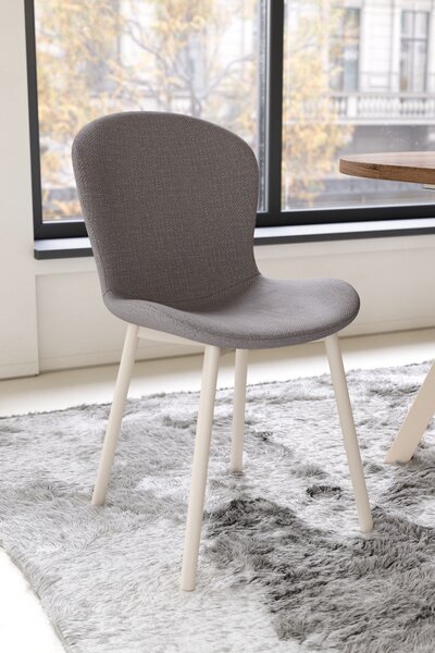 FIORA Svetlosivé Taupe (látka Basel 34) / béžový rám - MODERNÁ ČALÚNENÁ STOLIČKA DO OBÝVAČKY/ JEDÁLNE LOFT