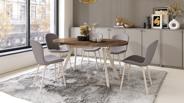 FIORA Svetlosivé Taupe (látka Basel 34) / béžový rám - MODERNÁ ČALÚNENÁ STOLIČKA DO OBÝVAČKY/ JEDÁLNE LOFT