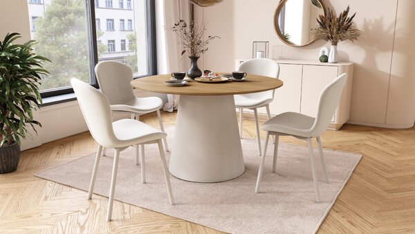 FIORA Béžové (látka Apia 453) / sivobéžový rám (kašmír) - MODERNÁ ČALÚNENÁ STOLIČKA DO OBÝVAČKY/ JEDÁLNE LOFT