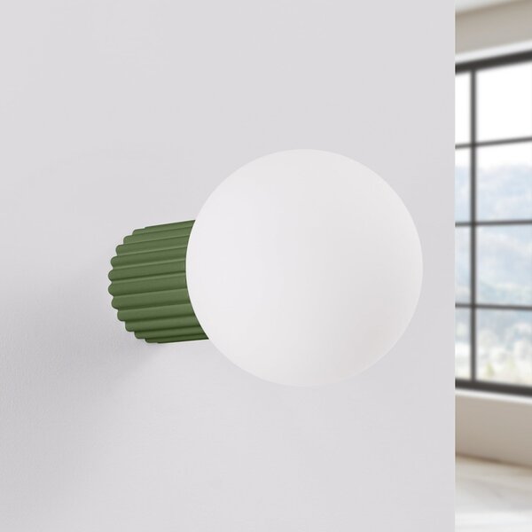 Nástenné Svietidlo SOLLUX LIGHTING, ORBI, stmievateľné, Zelená, Kúpeľňa, Hliník