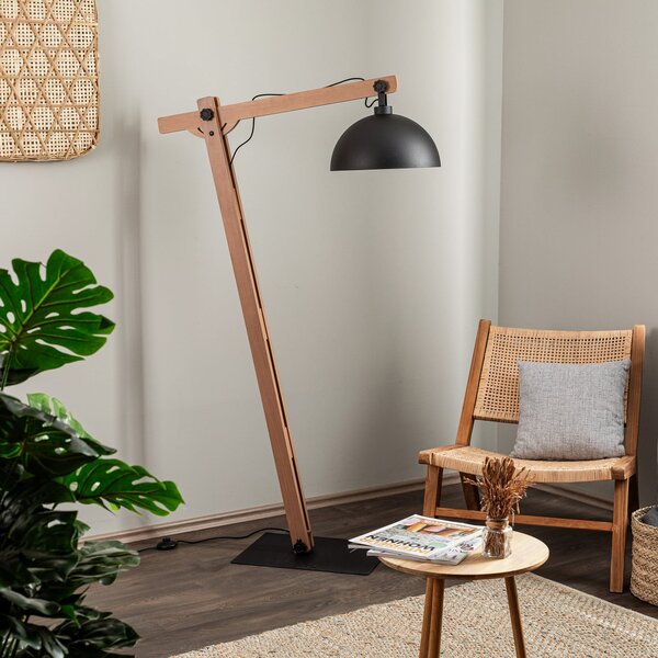 Stojacie Lampa Envostar, Stort, Čierna, Obývacia izba, Kov, Rustikálny