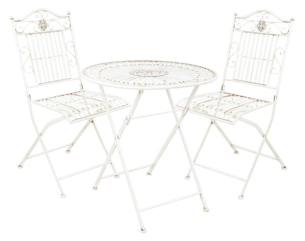 TERRACE HILL Balkónový set 2 ks stoličky a 1 ks stôl - krémová
