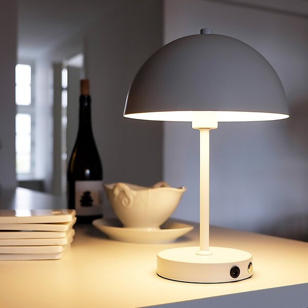 Stolové Lampa Dyberg Larsen, Stockholm, stmievateľné, Biela, Obývacia izba, Kov, Škandinávsky