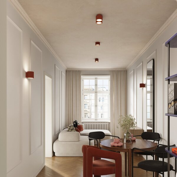 Stropné Lampa SOLLUX LIGHTING, RIBLA, stmievateľné, Hnedá / Hrdzavá, Obývacia izba, Hliník