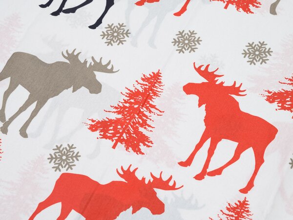 Bavlnené obliečky CHRISTMAS MOOSE biele Rozmer obliečky: 70 x 90 cm | 140 x 220 cm