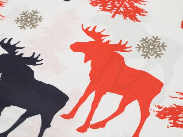 Bavlnené obliečky CHRISTMAS MOOSE biele Rozmer obliečky: 70 x 90 cm | 140 x 220 cm