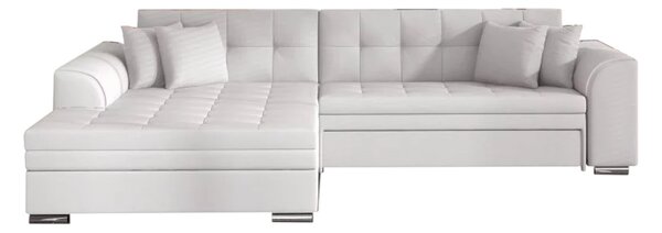 Rohová rozkladacia sedačka PALERMO, 294x80x196 cm, soft 017/white, lavá