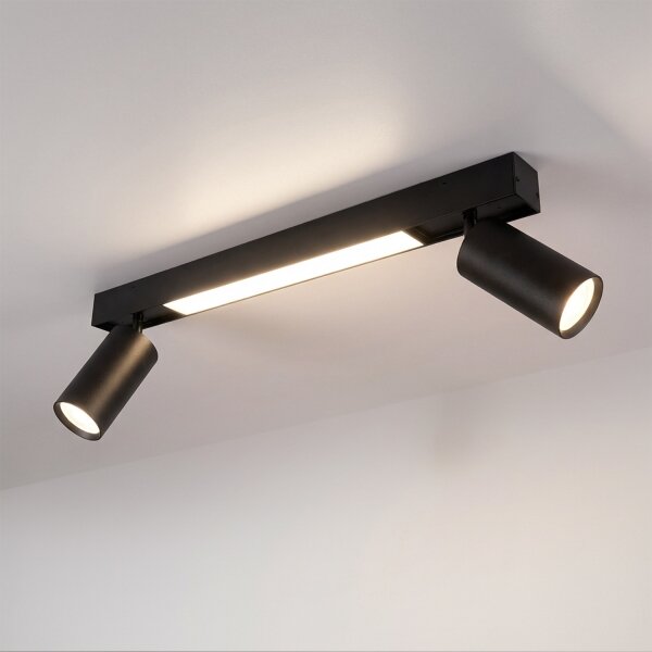 Brilagi - LED bodové svietidlo SELE 2xGU10/30W/230V + LED/15W čierna