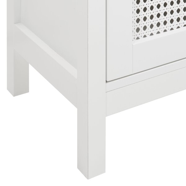 Kúpeľňová skrinka biela MDF 30 x 75 cm s policami perforované dvierka úložný priestor moderný štýl kúpeľňa