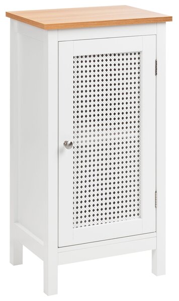Kúpeľňová skrinka biela MDF 30 x 75 cm s policami perforované dvierka úložný priestor moderný štýl kúpeľňa