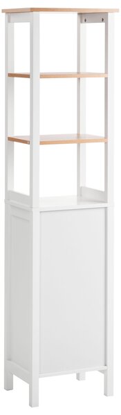 Kúpeľňová skrinka biela MDF 30 x 160 cm vysoká s policami úložný priestor moderný štýl kúpeľňa